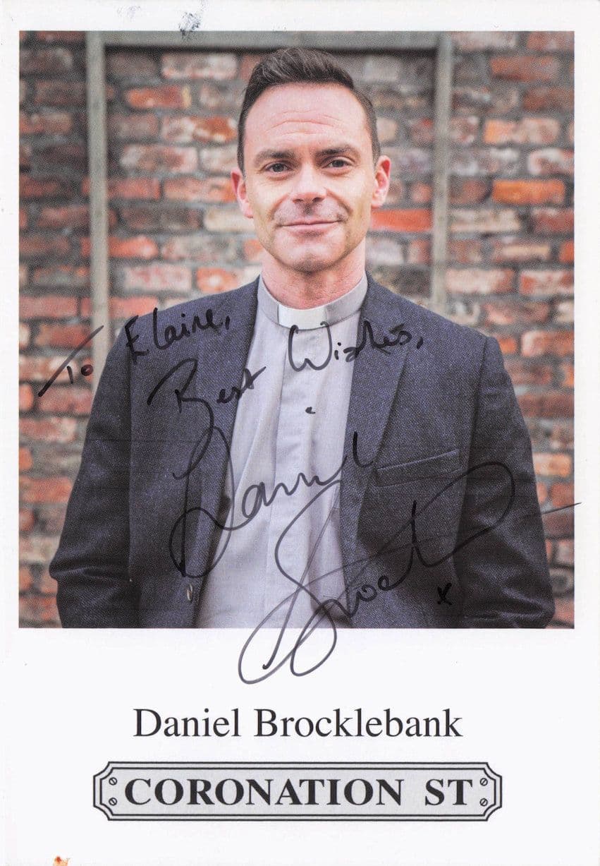 Daniel Brocklebank Coronation Street Vicar Hand Signed Cast Photo