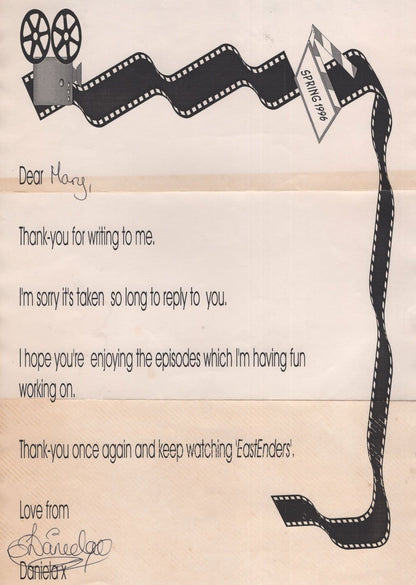 Daniela Westbrook Eastenders Hand Signed Letter & More