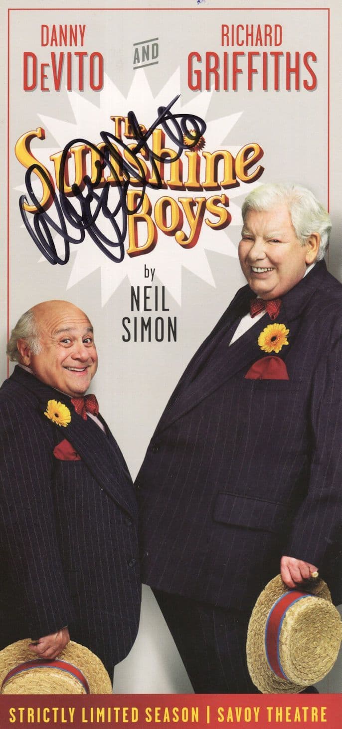 Danny DeVito Sunny Boys RARE Hand Signed Theatre Flyer