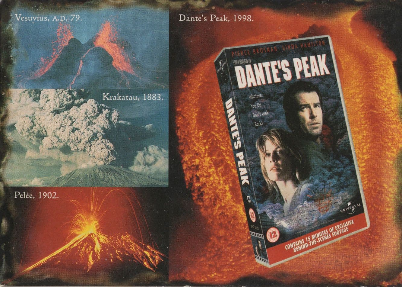 Dante's Peak Pierce Brosnan of James Bond Film Video Launch Postcard