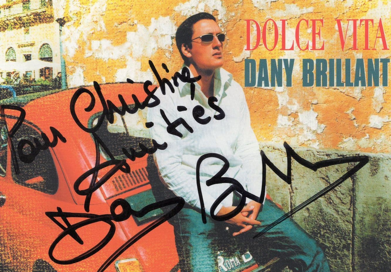 Dany Brillant French Jewish Tunisian Pop Singer Hand Signed Photo