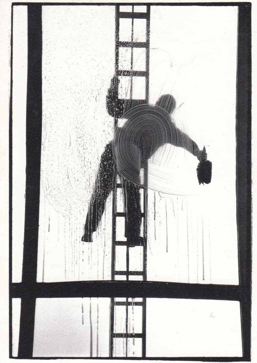 Daredevil Peeping Tom Stuntman 1960s Window Cleaner Vienna Real Photo Postcard