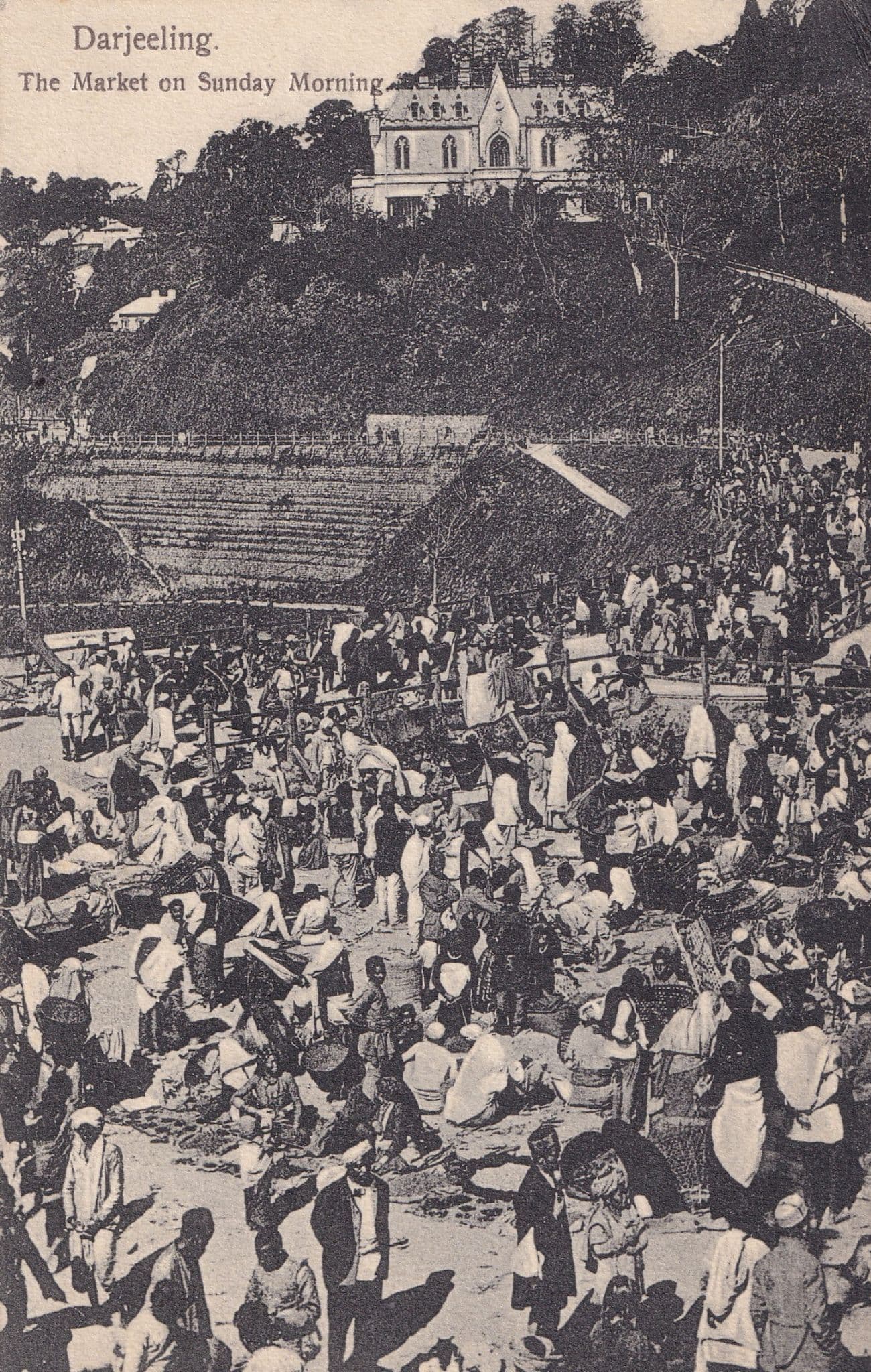 Darjeeling The Market On Sunday Morning India Postcard