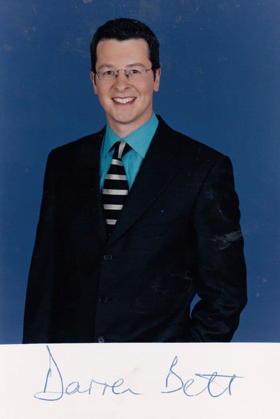 Darren Bett TV Weather Presenter Hand Signed Photo