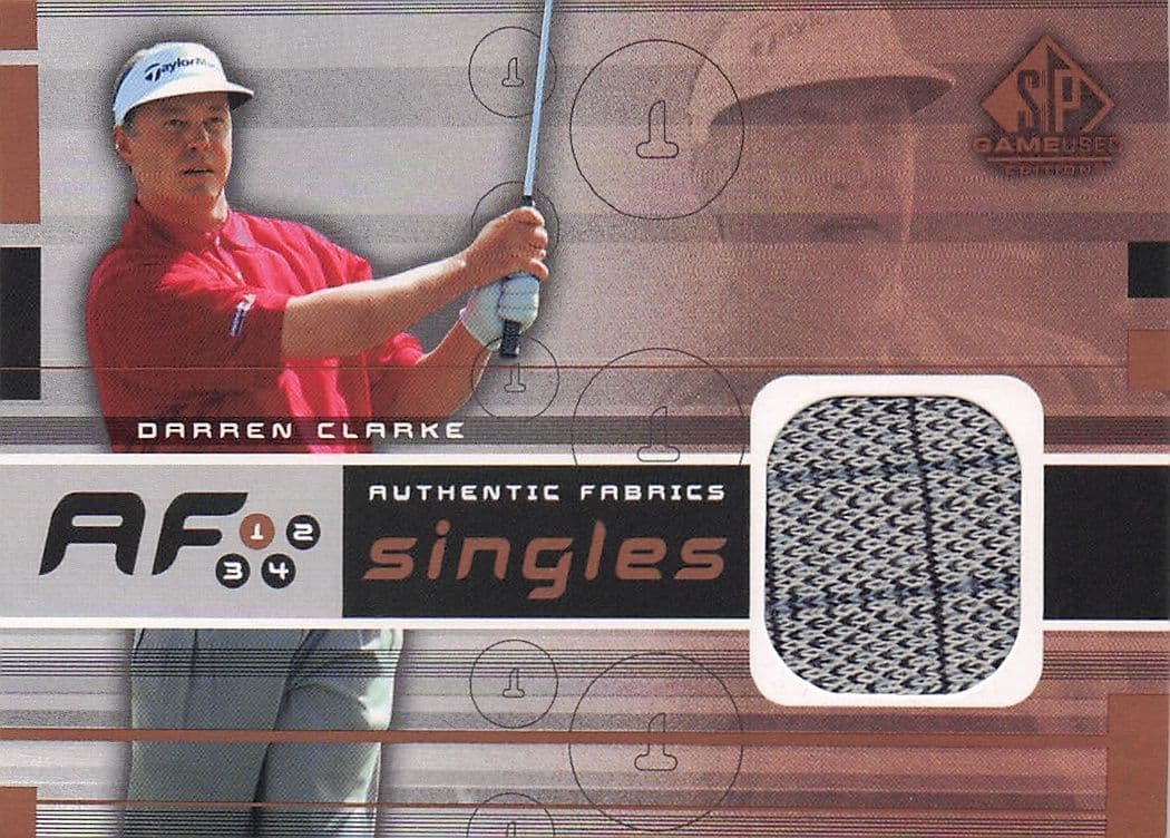 Darren Clarke Authentic Fabrics Singles 2003 Golf Upper Deck Worn Shirt Card