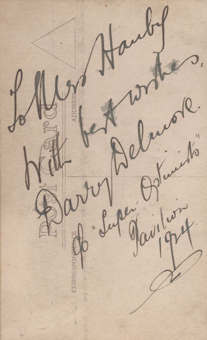 Darryl Delmore Wallasey Theatre 1924 Hand Signed Photo Postcard