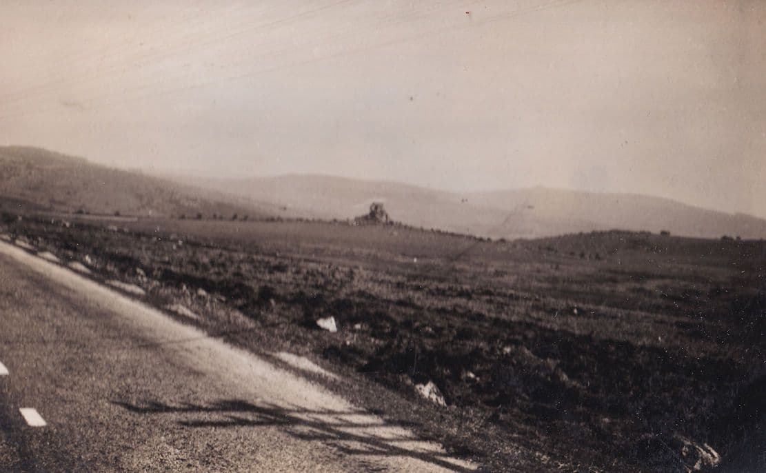 Dartmoor Odd Road Sign Shadow Antique Real Photo Postcard