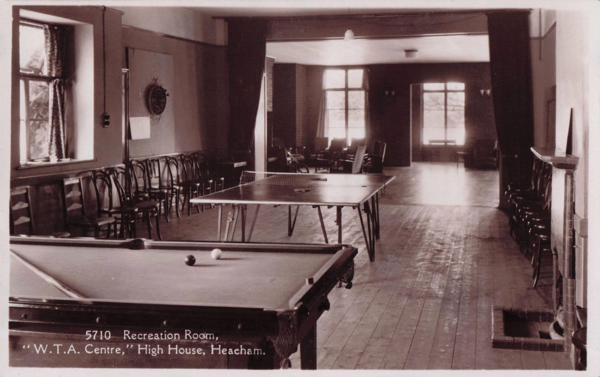 Darts Billiards Table Tennis Workers Travel Association Heacham Norfolk Old Postcard