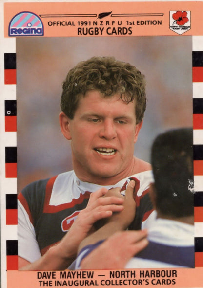 Dave Mayhew North Harbour 1991 Hand Signed Rugby Card Photo