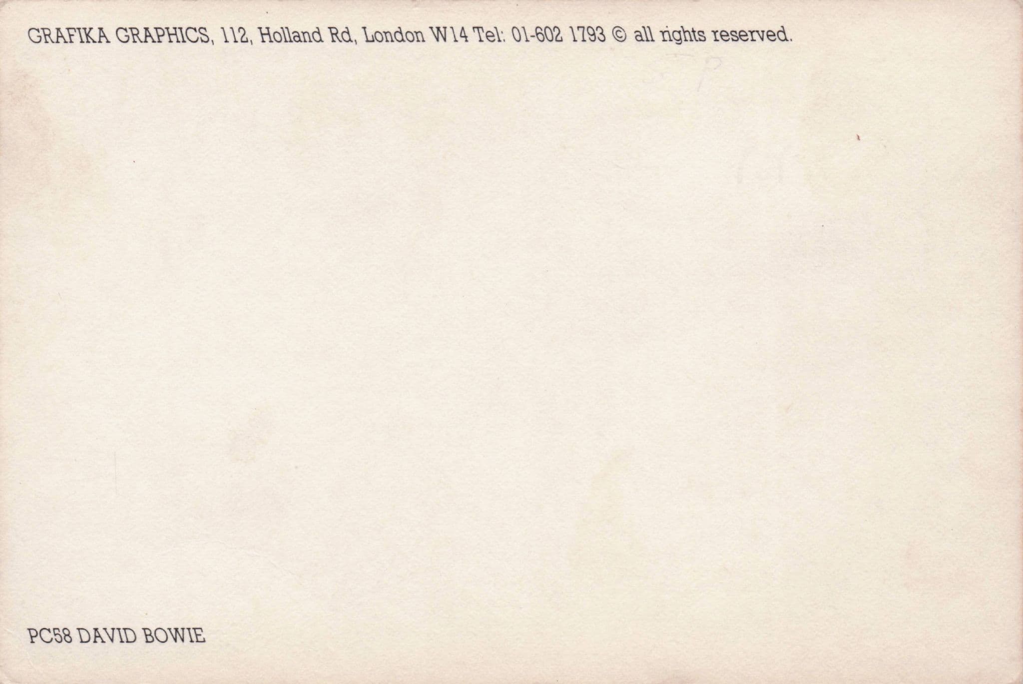 David Bowie Grafika London Vintage Rare Old Photo Postcard
