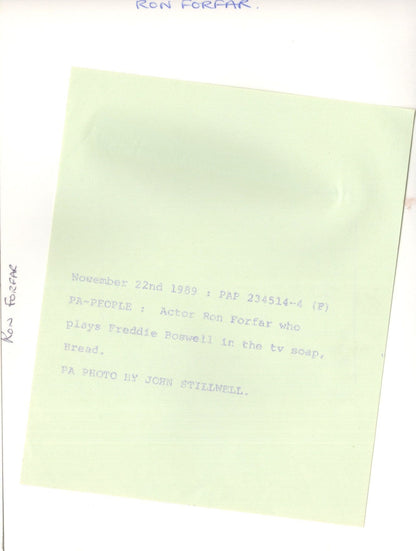 David Daker as Harry Crawford in Boon TV Show Launch 1989 Press Photo