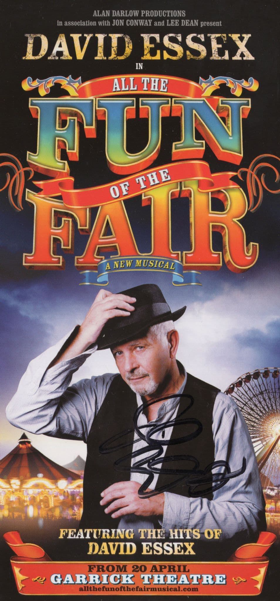 David Essex The Fun Of The Fair Hand Signed Theatre Flyer