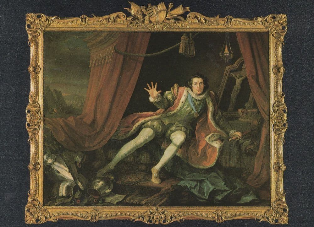 David Garrick as Richard III Shakespeare Liverpool Painting Postcard