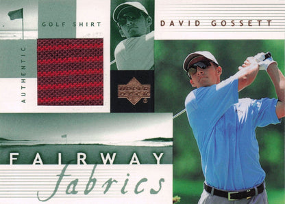 David Gossett Fairway Fabrics 2002 Golf Upper Deck Authentic Shirt Relic Card