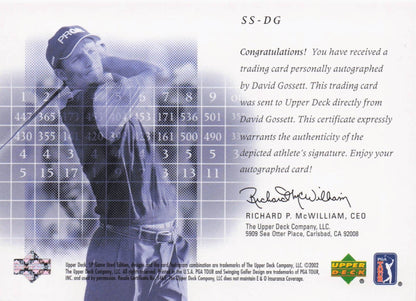 David Gossett Scorecard Signatures Hand Signed 2002 SP Golf Autograph Card