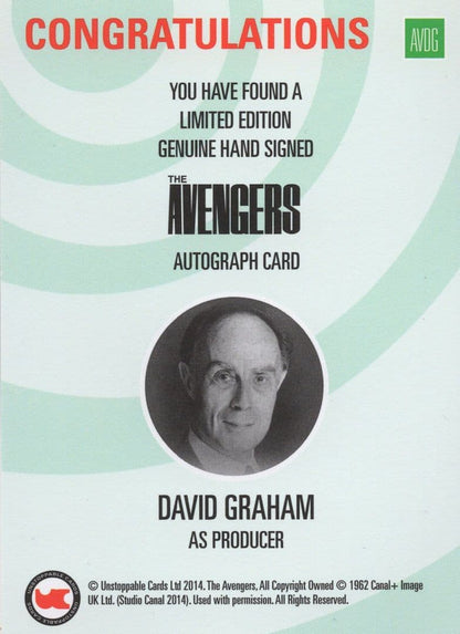 David Graham The Avengers Hand Signed Autograph Card Photo