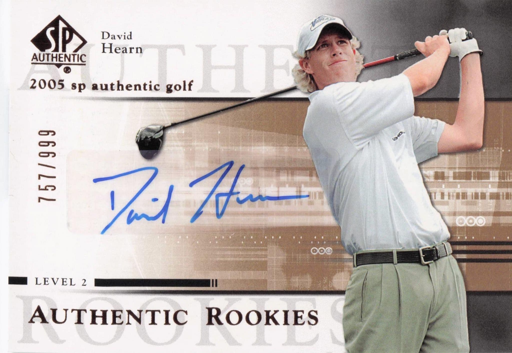 David Hearn Authentic Rookies 2005 Golf SP Hand Signed Autograph Card