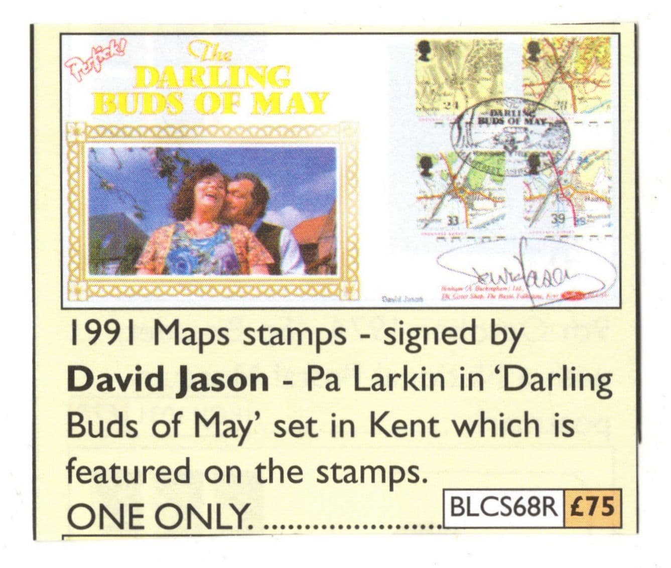 David Jason Darling Buds Of May Ultimate Rare LTD TO 1 ONLY Hand Signed FDC