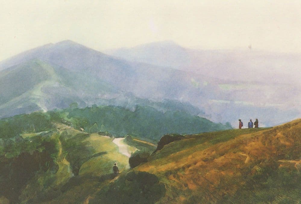 David Prentice Autumn Walk Malvern 1997 Painting Postcard