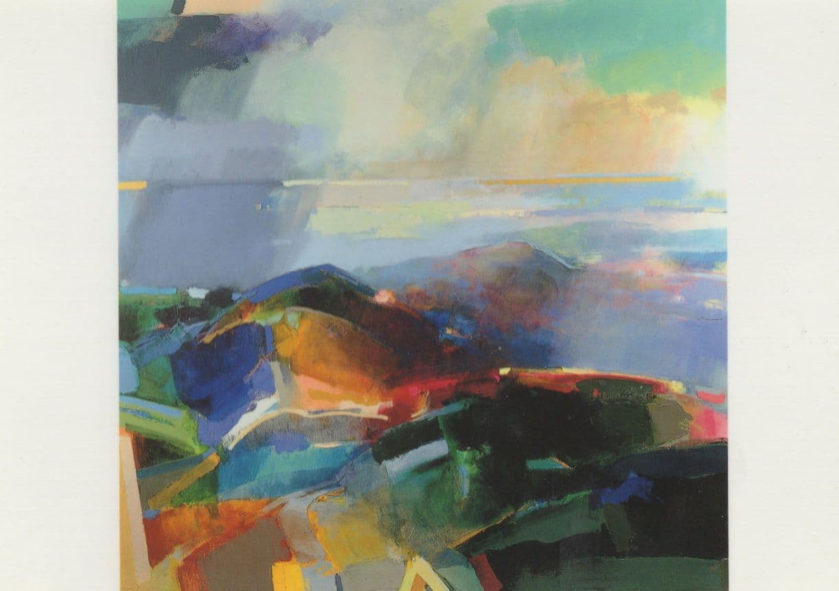 David Prentice English Hills Stow On The Wold Painting Postcard