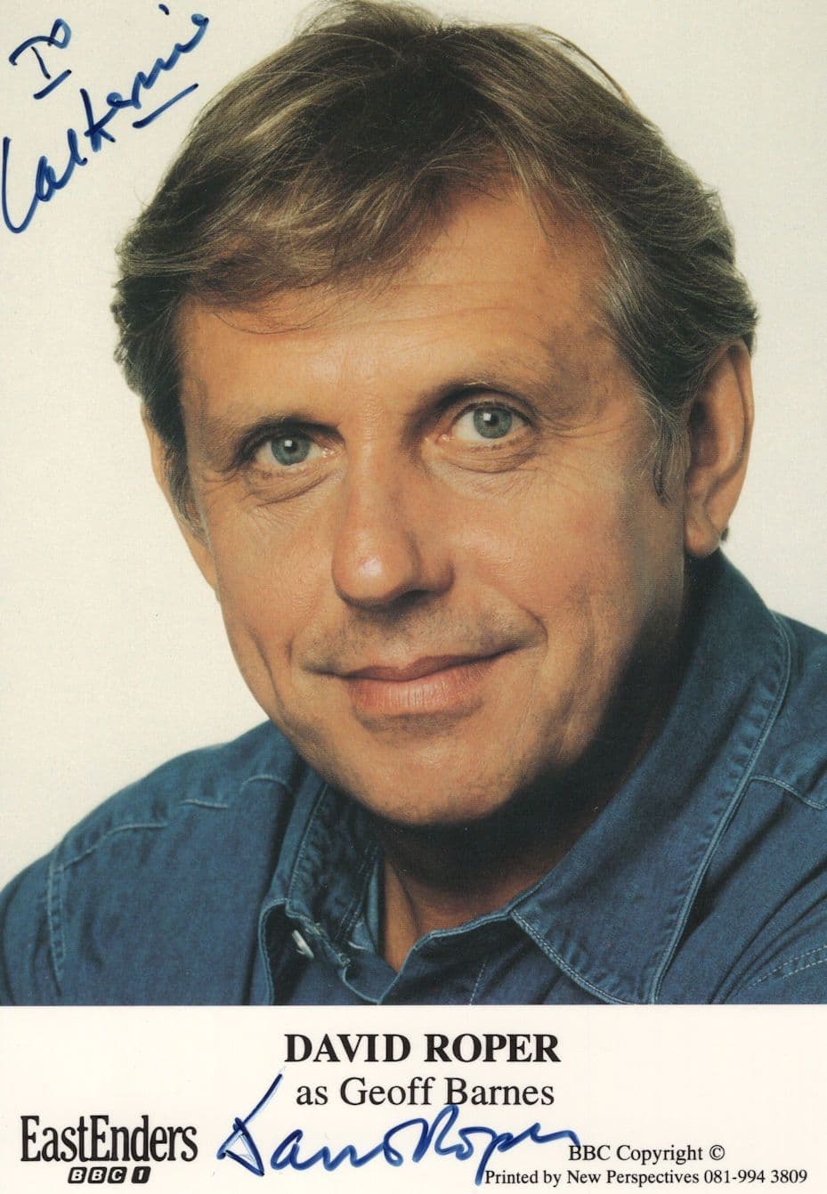 David Roper as Geoff Barnes Eastenders Hand Signed Cast Card Photo