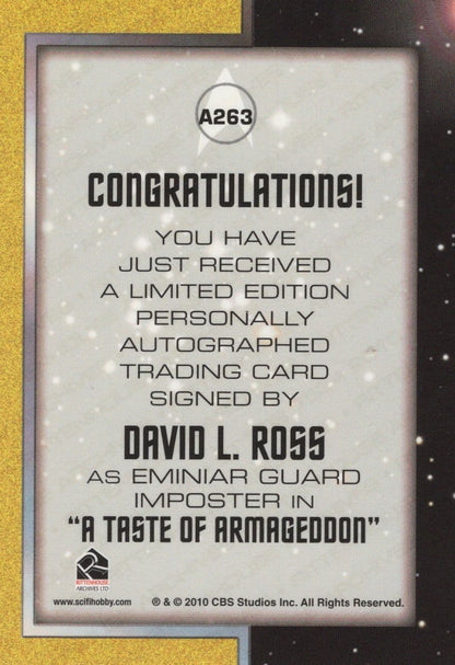 David Ross Star Trek The Original Series Autograph Signed Card
