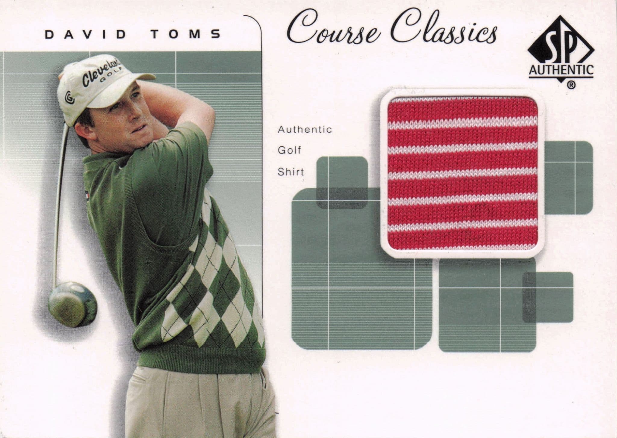 David Toms Course Classics Upper Deck 2002 Real Relic Golf Shirt Card