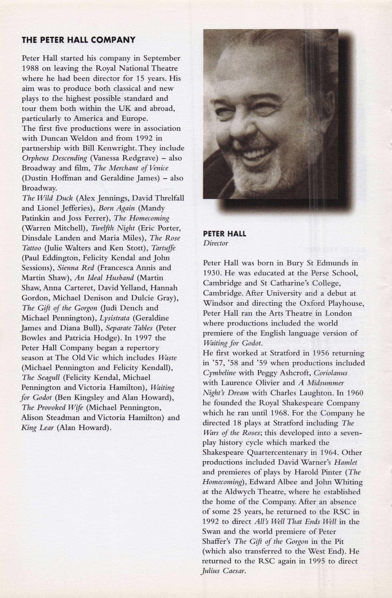 David Yelland Poirot Chariots Of Fire Hand Signed Theatre Page