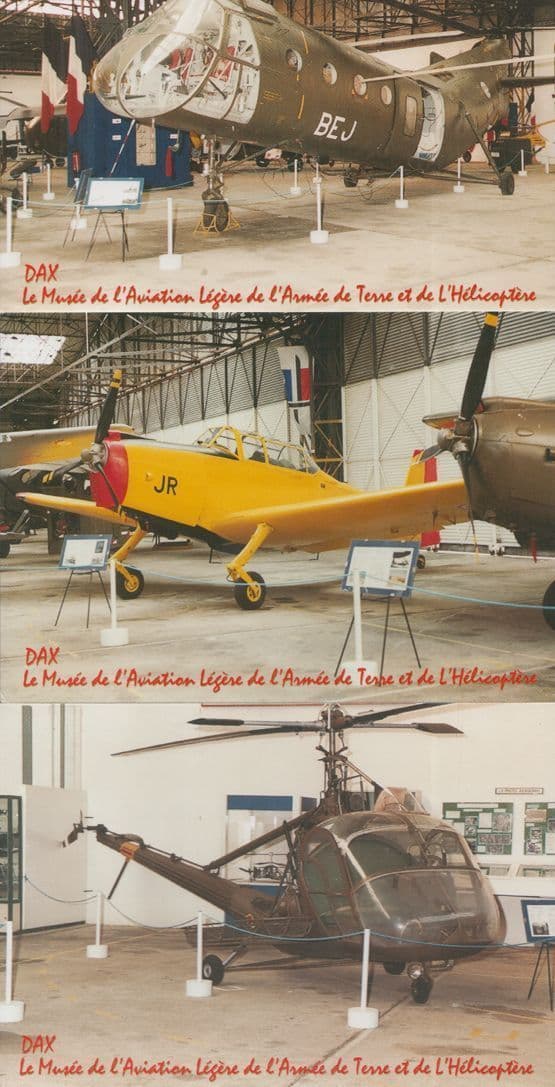 DAX French Plane Aviation Museum 3x Military Helicopter Exhibit Postcard s