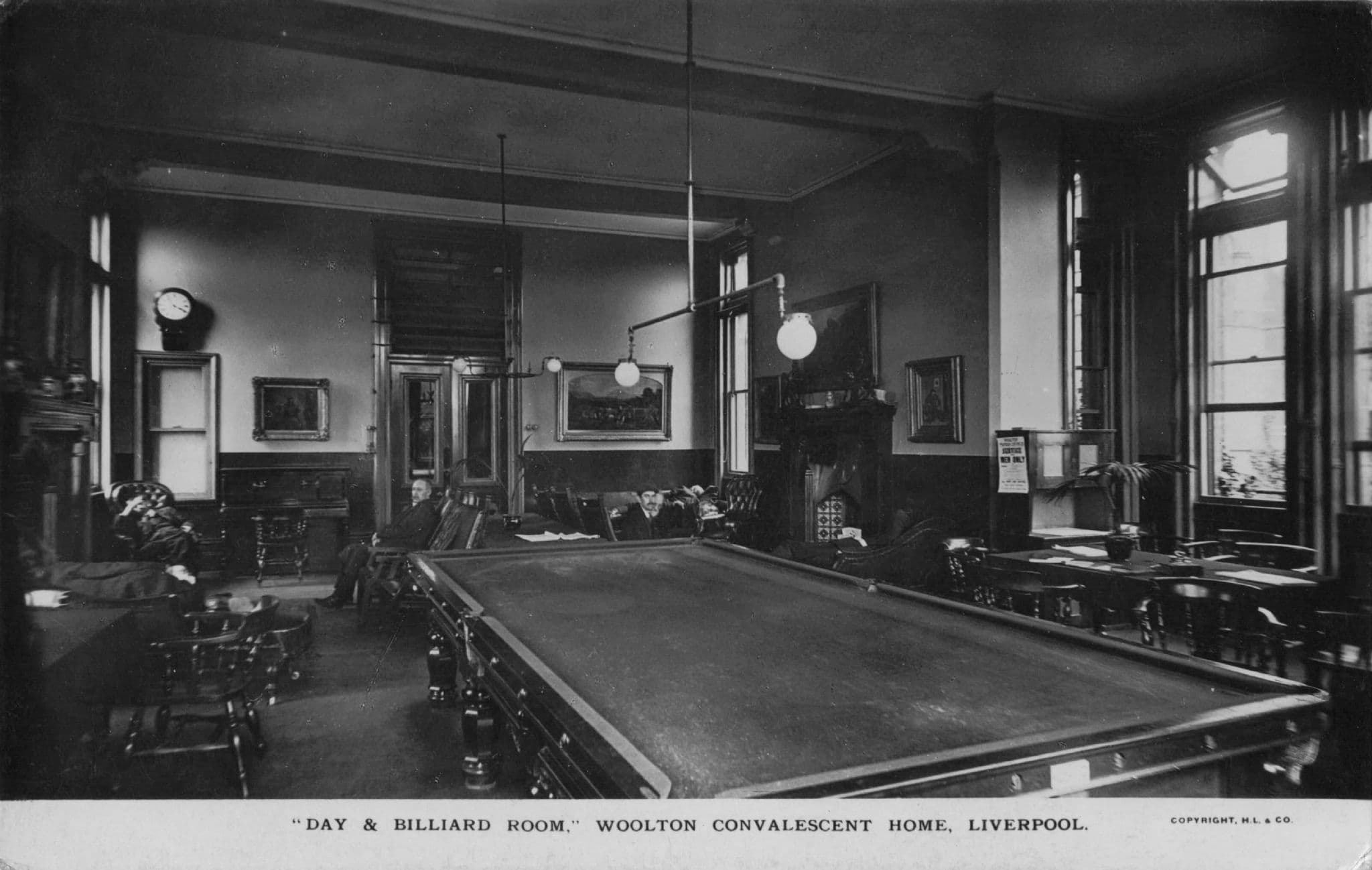 Day & Billiard Room Woolton Convalescent Home Liverpool Old Postcard