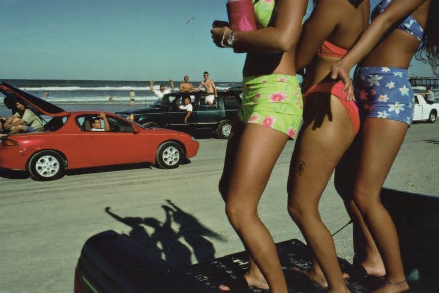 Daytona Beach Bikini Ladies Street Dancing Man In Car Boot Award Postcard