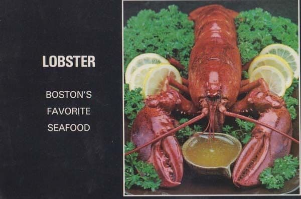 Dead Lobster Bostons Boston USA Favourite Fish Food Rare Postcard