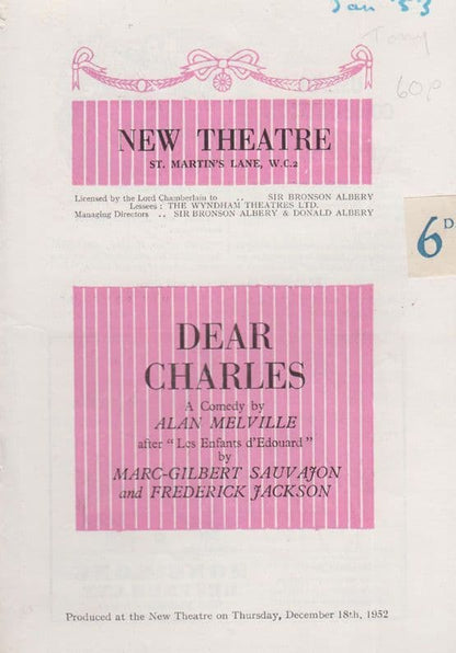 Dear Charles Beatrice Varley Comedy Please Sir London Theatre Programme