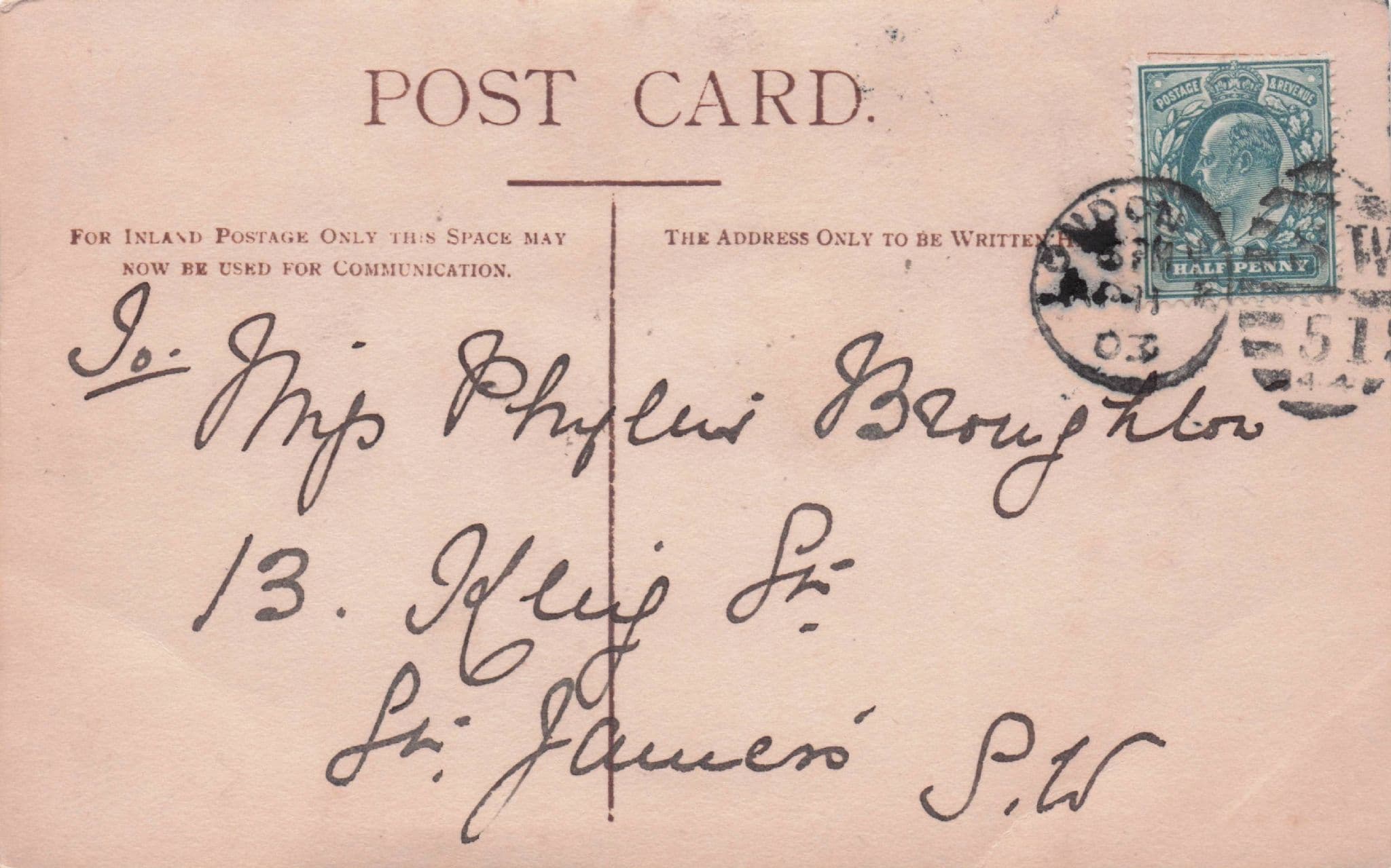 Decima Moore Edwardian Actress 1903 Hand Signed Photo Postcard