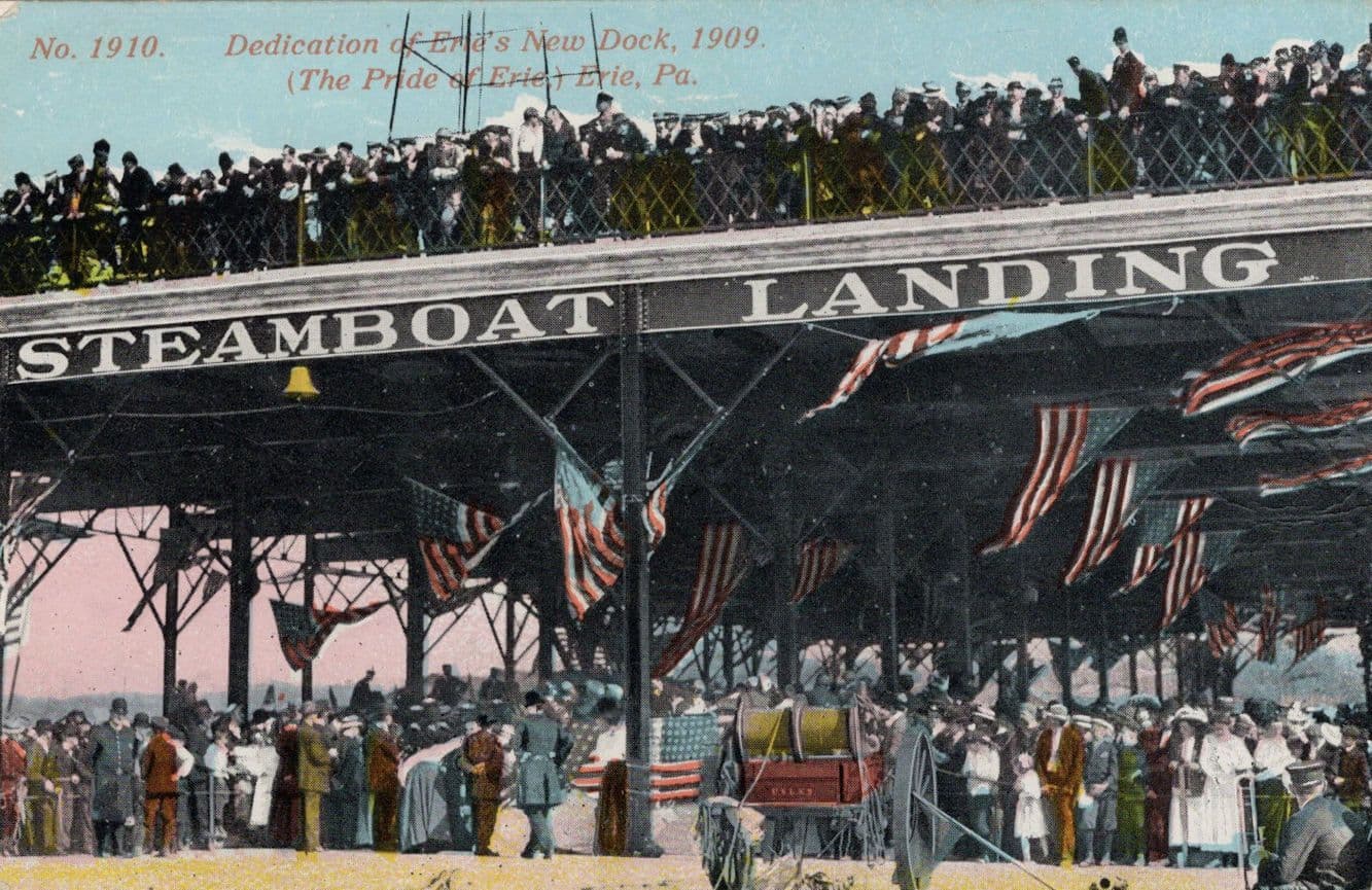 Dedication Of Erie's New Dock 1909 Pennsylvania USA Old Postcard