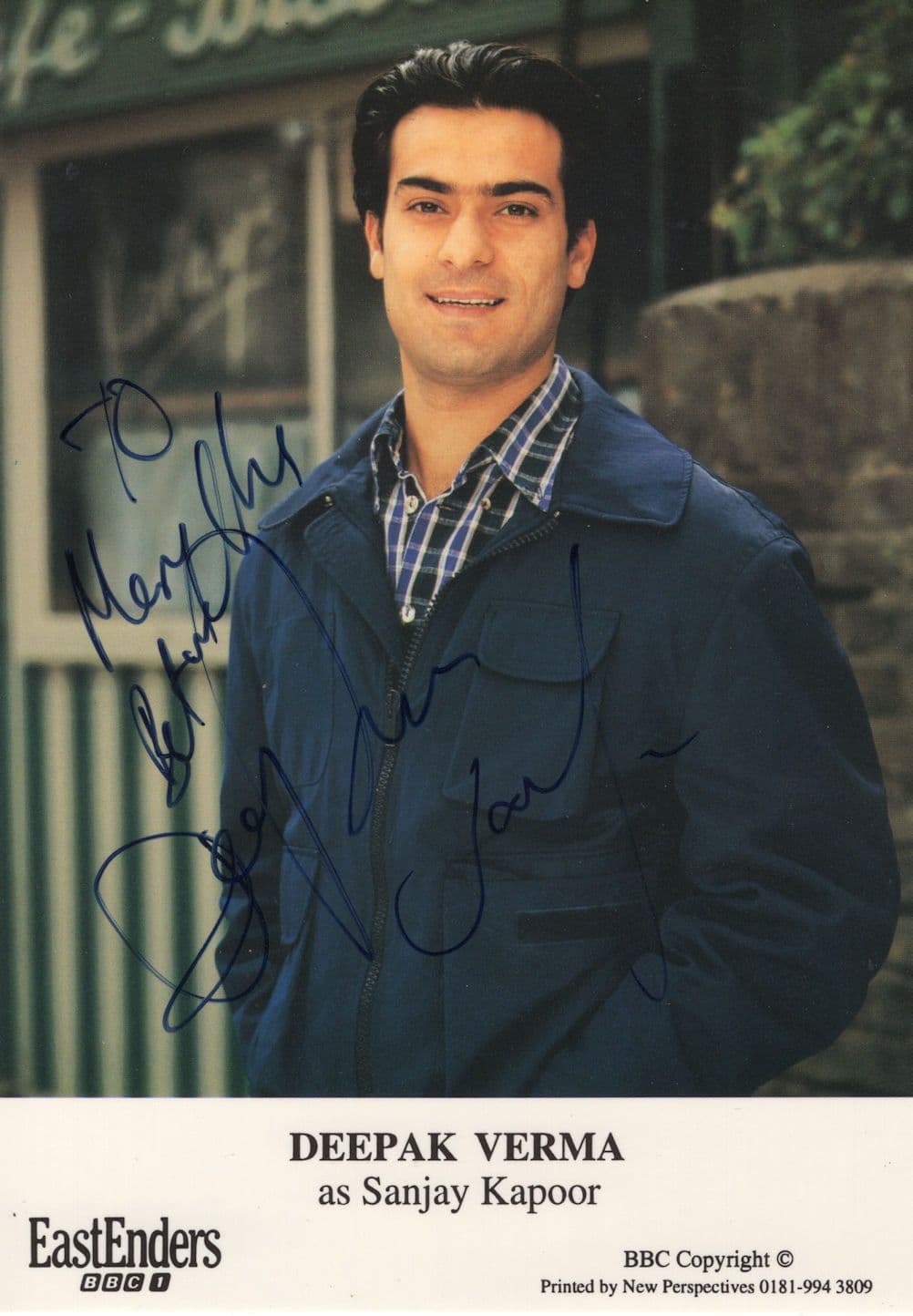 Deepak Verman Eastenders Rare Alternative Hand Signed Card Photo