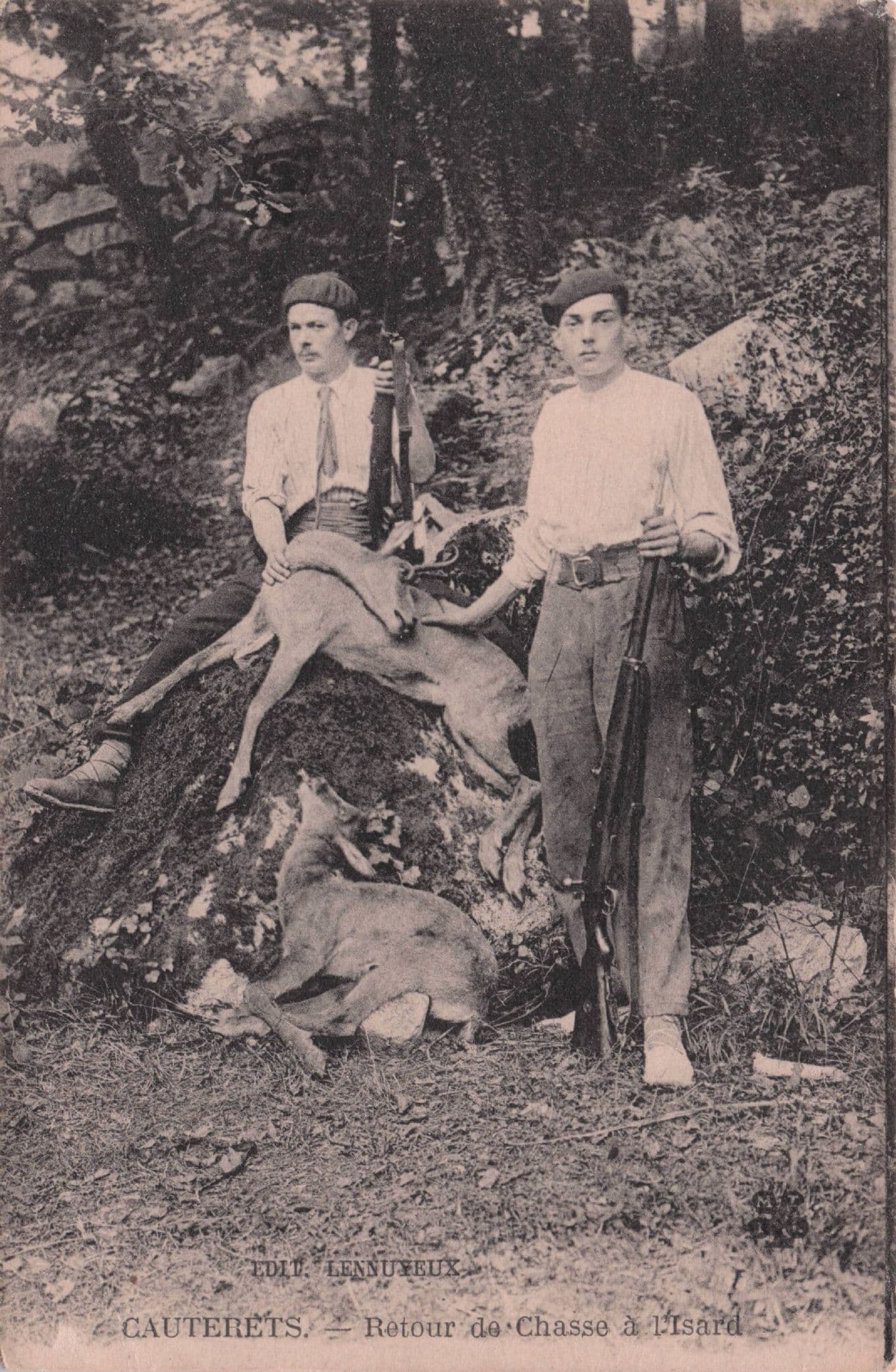 Deer Hunting at Cauterets Chasse A L'isard French Old Postcard