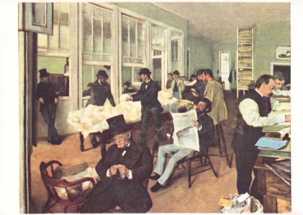 Degas Cotton Brokers Office New Orleans Old Painting Postcard