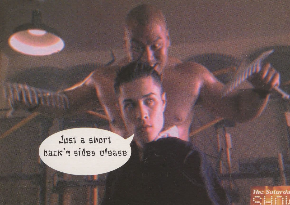 Demon Barber Haircut Short Back & Sides Comic Advertising Postcard