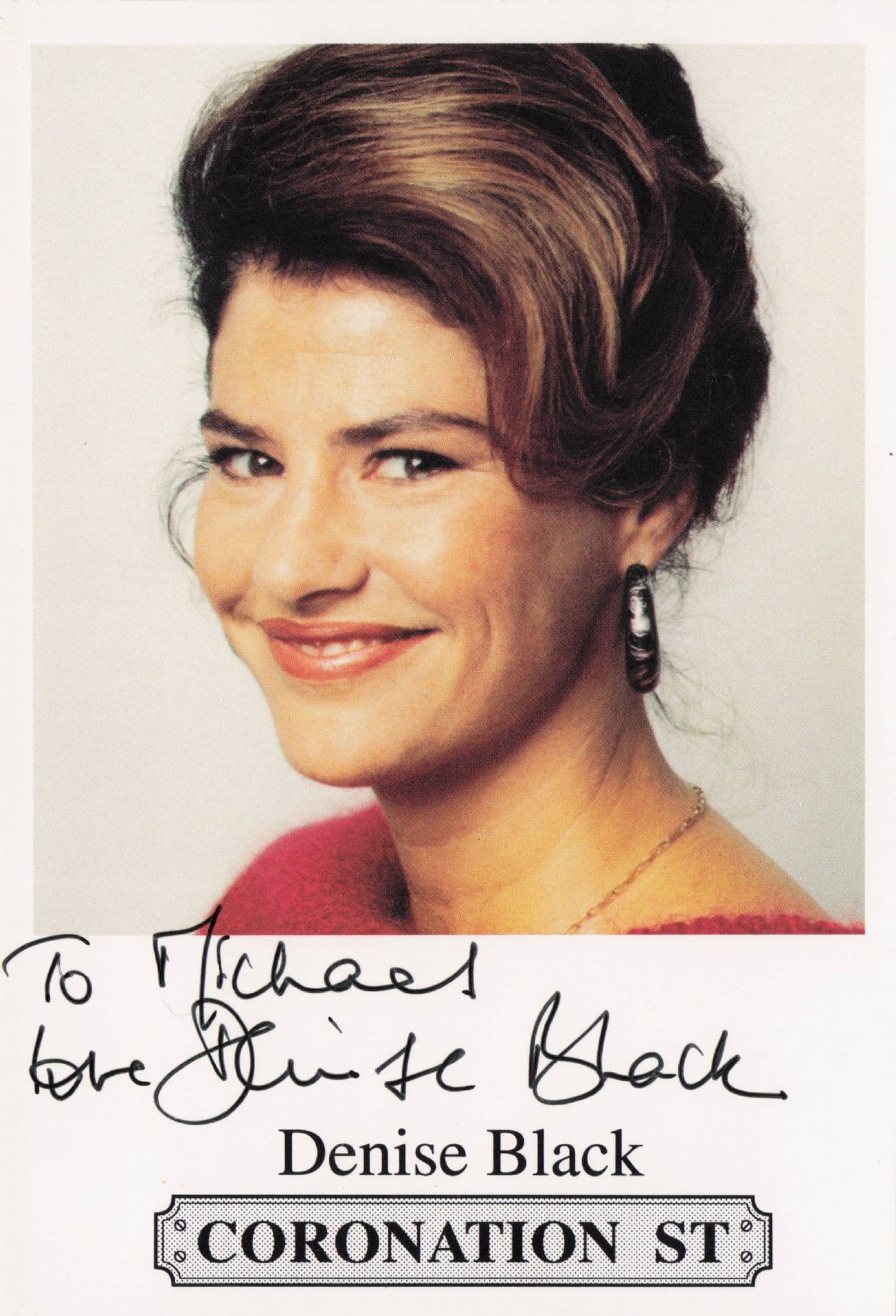 Denise Black Coronation Street Hand Signed Cast Card Photo