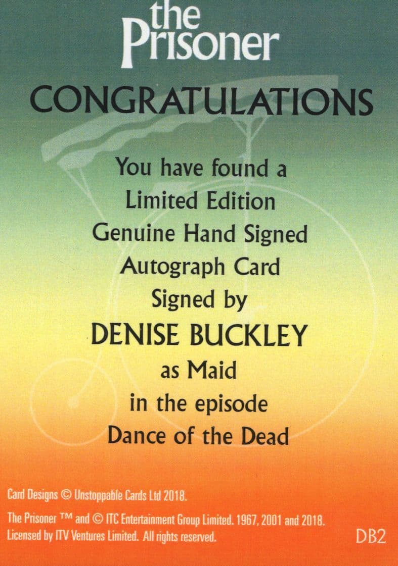 Denise Buckley The Prisoner Maid Hand Signed Autograph Photo Card