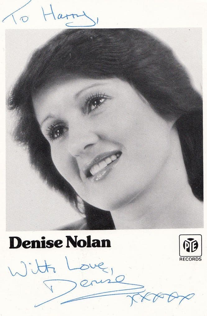 Denise Nolan Hand Signed Pye Records Vintage Official Publicity Photo