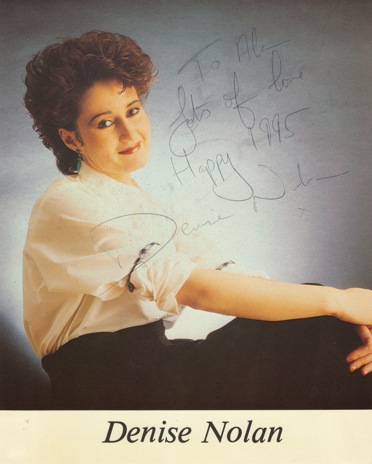 Denise Nolan of The Nolans Giant 10 x 8 Genuine Hand Signed Photo