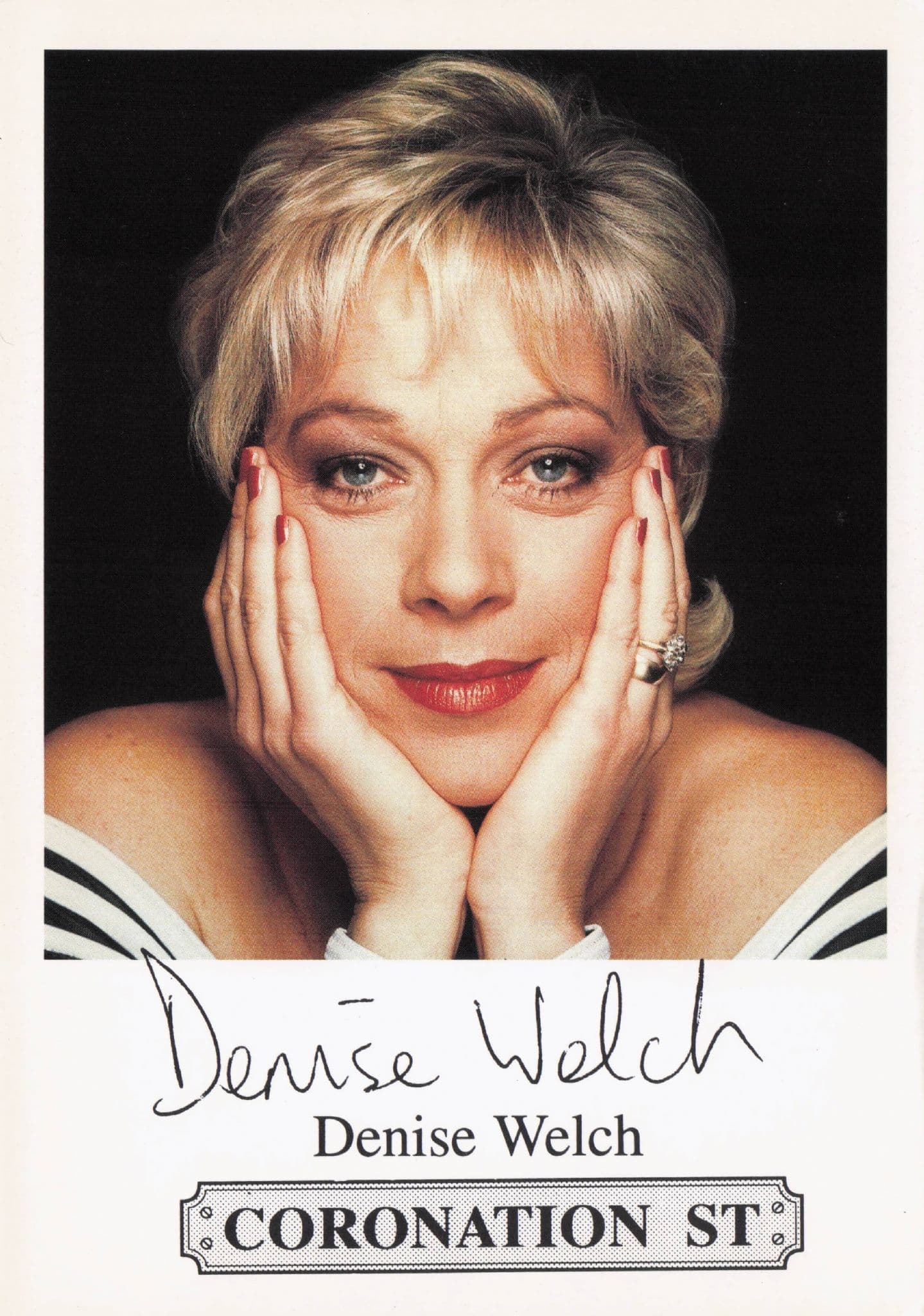 Denise Welch Coronation Street Vintage Rare Printed Signed Cast Card
