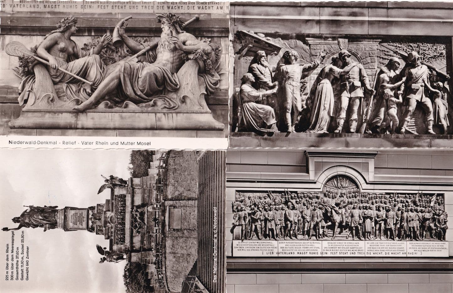 Denkmal Im Naturschutzgebiet Niederwald Rudesheim Rhein 4x Military RPC German Postcard s