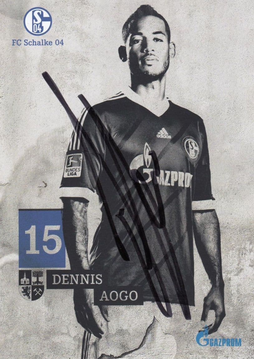 Dennis Aogo FC Schalke Team Footballer Hand Signed Photo Card