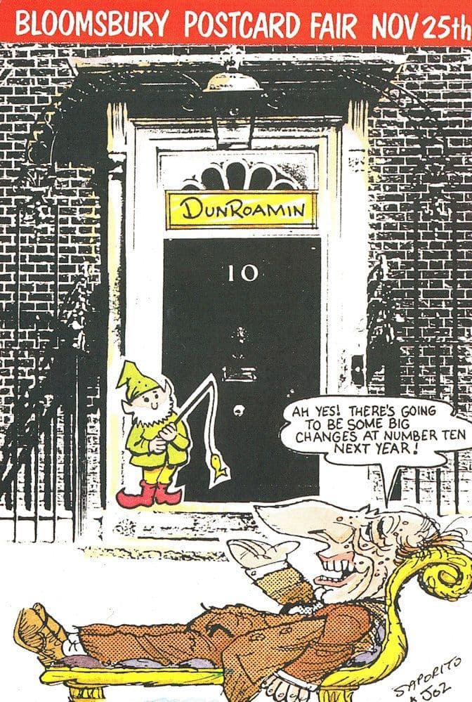 Dennis Healey 10 Downing Street Comic Advertising Postcard