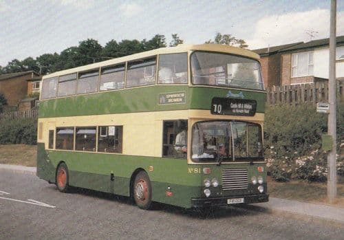 Dennis Ipswich 1980s Bus No 10 at Stoke Park Estate Postcard