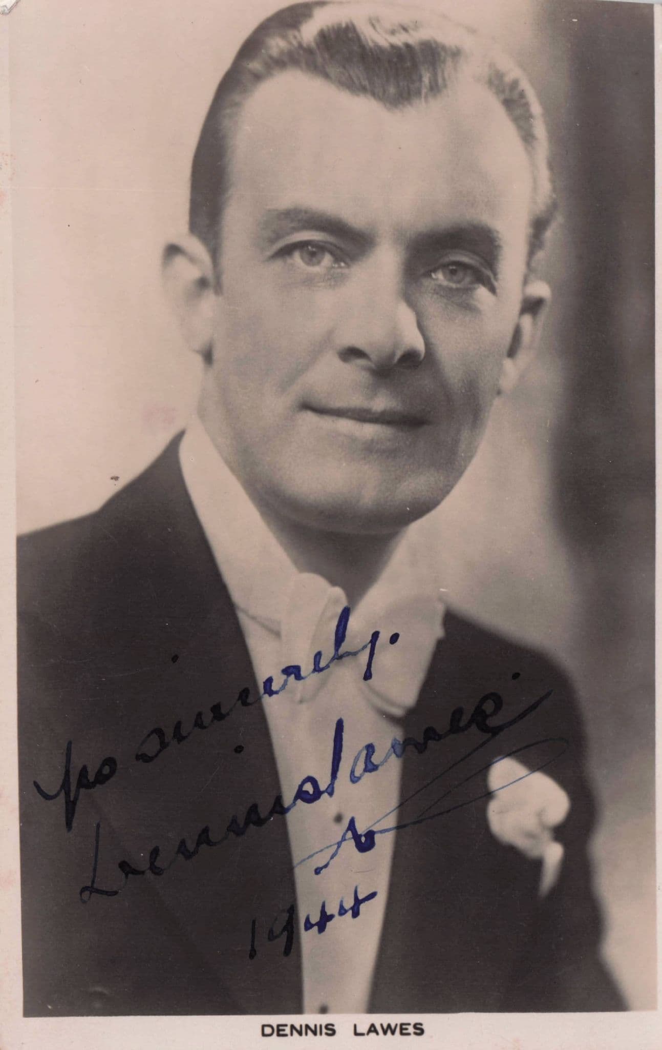 Dennis Lawes Actor Comedian 1944 WW2 Hand Signed Photo