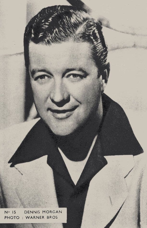 Dennis Morgan Belgium 1950s Postcard Size Film Actor Card